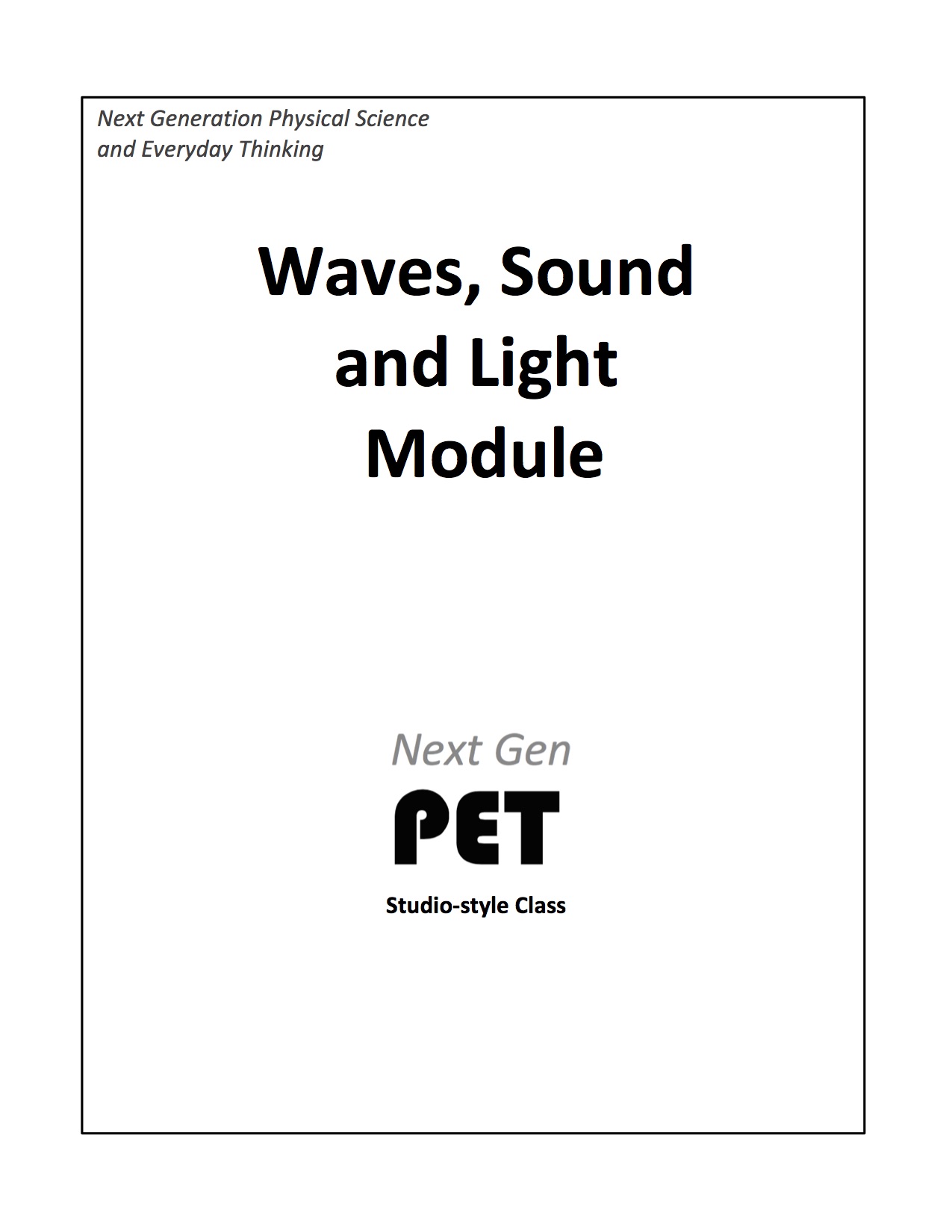 Module WSL: Waves, Sound and Light