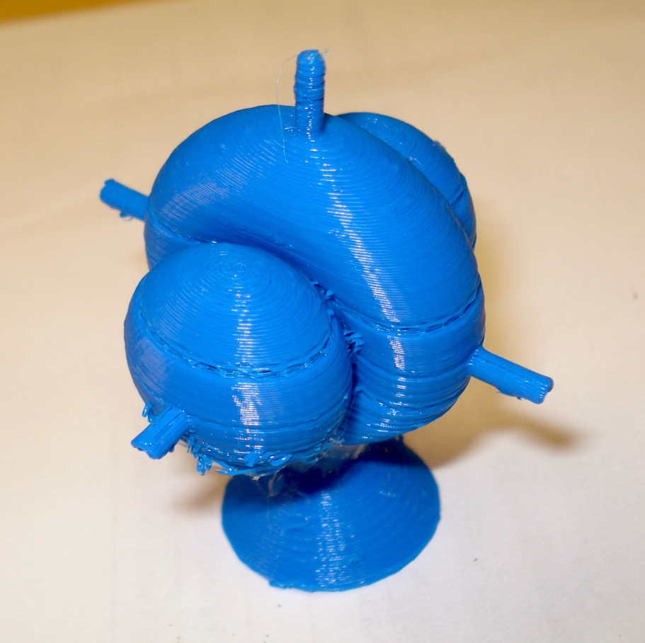 Picture of 3D print of hydrogen 1D isopotential surface.
