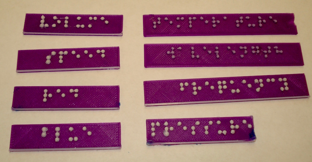 Picture of braille labels.