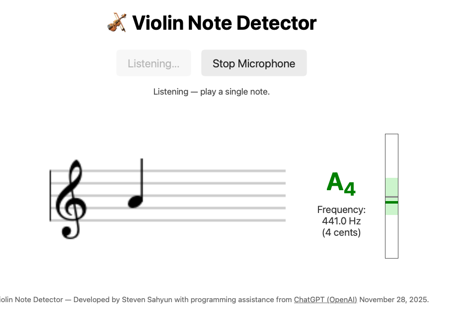 Picture of note display applet